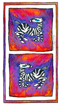 Zebras in Farbe by Bärbel Stangenberg