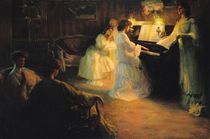 Young Girls at a Piano by Gabriel Deluc