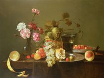 Still Life of Fruit and Flowers  by Michiel Simons