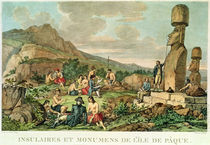 Islanders and Monuments of Easter Island von Gaspard Duche de Vancy