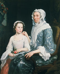 Portrait of an Elderly Lady and a Young Girl  von George Beare