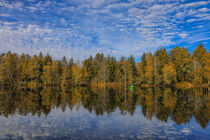 Herbst am Moorsee mit Fischerboot im Pfrunger-Burgweiler Ried by Christine Horn