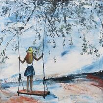 Mädchen auf Schaukel / Girl on a swing by Gertrud Uhr