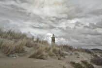 Der Leuchtturm hinter den Dünen von Claudia Evans