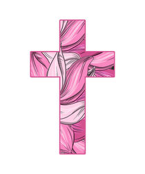 Kreuz aus rosa Blüten von ollipic