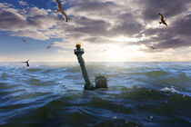 Freiheitsstaute versinkt im Meer by ollipic