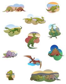 Funny dinosaurs collection by William Rossin