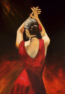 Miss Flamenco, Tanz, Frau, Figurativ von Carolina Alonso