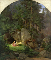 Genoveva in the Wood Clearing by Ludwig Adrian Richter