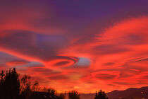 a spectacular  sunset of lenticular clouds paints  by susanna mattioda