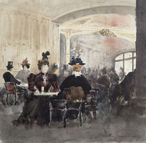 Interior of the Concert Rouge  by Henri Laurent Mouren