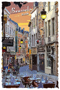 Brüssel im Vintage Style von printedartings