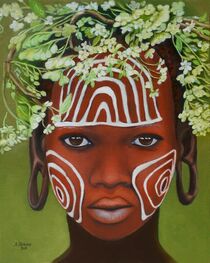 'Afrikanische Schönheit mit Kopfschmuck' by Marita Zacharias
