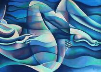 Free Floating Blue Wave Nude - 10-02-21 by Corne Akkers