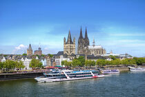 Köln: der Rhein, der Dom und Groß Sankt Martin von Berthold Werner