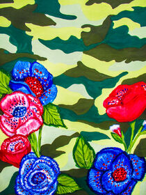 Camoplage patriotic floral by Dawn Siegler