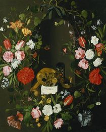 Vanitas Still Life with Flowers  by J.H. Elers