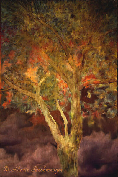 Herbstbaum-auf-lila-hintergrund
