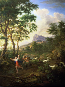 An Arcadian Landscape with Pan and Syrinx  von Jacob de Heusch