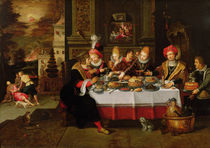 Lazarus and the Rich Man's Table  von Kasper or Gaspar van den Hoecke