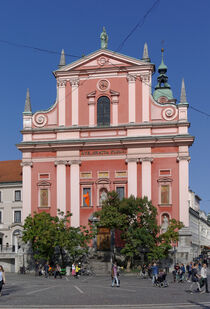 Ljubljana: die Franziskanerkirche am Prešern Platz von Berthold Werner