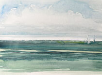 Segelboot und Wolken von Sonja Jannichsen