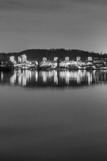 Koblenz Metternich at night in black and white by Hajarimanitra Rambeloarivony