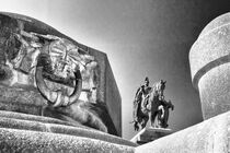 William I at the Deutsches Eck Koblenz black and white by Hajarimanitra Rambeloarivony
