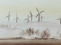 Windmühlen im Nebel von Sonja Jannichsen