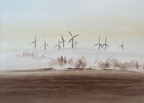 Windmühlen im Morgengrau von Sonja Jannichsen