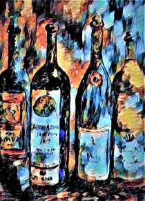 Wine Bottle Quartet by eloiseart