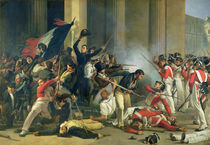 Scene of the 1830 Revolution at the Louvre  by Jean Louis Bezard