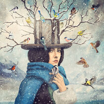 'The Lady With the Bird Feeder Hat' by Paula  Belle Flores