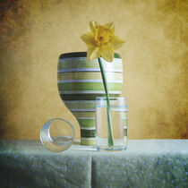 Striped Green Vase and Narcussus * Gestreifte grüne Vase und Narzisse 6(9) von Nikolay Panov