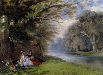 Young ladies by a river  by John Edmund Buckley