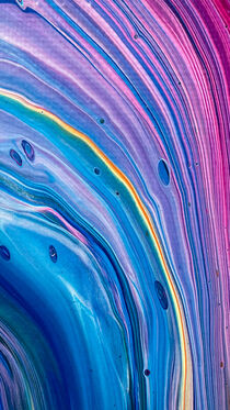 Colorful Stripes Acrylic Pour Painting by Matthias Hauser