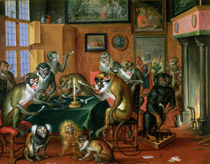 The Smoking Room with Monkeys  by Abraham Teniers