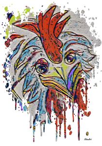 Rooster Color Splash by eloiseart