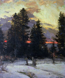 Sunset over a Winter Landscape by Abram Efimovich Arkhipov