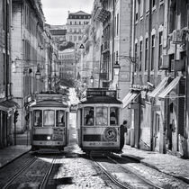 Lisbon streets with tram, Portugal by Bastian Linder
