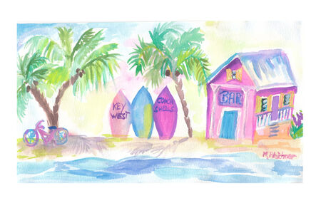 Surf-beach-bar-with-boards-in-key-west