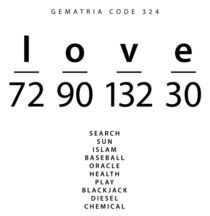 Love word code in the English Gematria by Ingo Menhard
