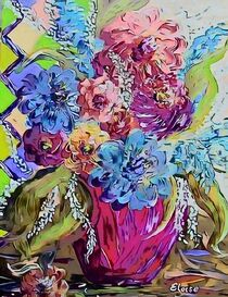 'Flowers in a Hot Pink Vase' by eloiseart