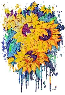 'Sunflower Splash' von eloiseart