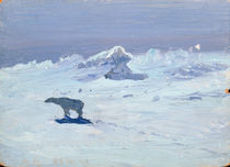 A Polar Bear Hunting in Moonlit Night by Aleksandr Alekseevich Borisov