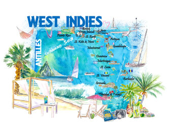 West-indies-illustrated-travel-map-with-roads-and-highlightsm