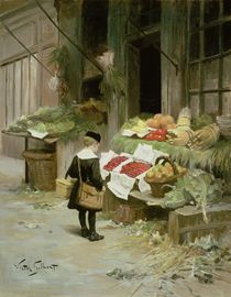 Little Boy at the Market  by Victor Gabriel Gilbert
