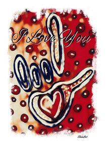 ASL I Love You Contemporary in Red by eloiseart
