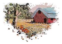 I Heart Country Barns and Flowers by eloiseart