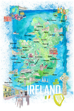 Ireland-illustrated-travel-map-with-roads-and-highlightss